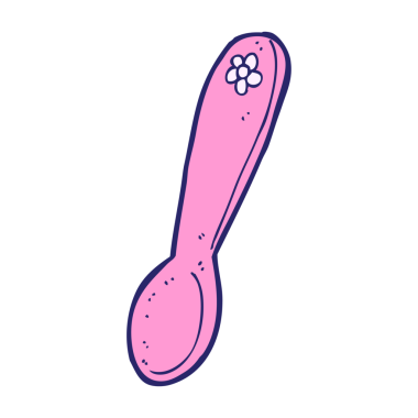 parlak neon renkli çizgi film kaşığı