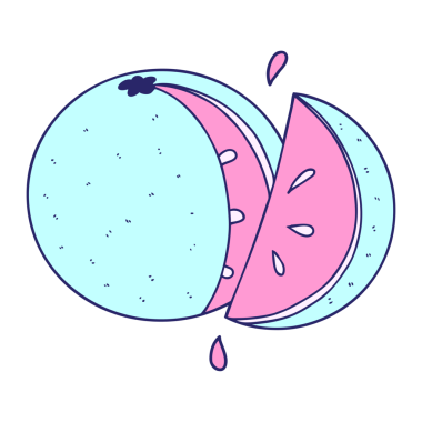 parlak neon renkli turuncu çizgi film dilimi