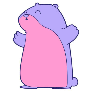 parlak neon renkli çizgi film hamsterı