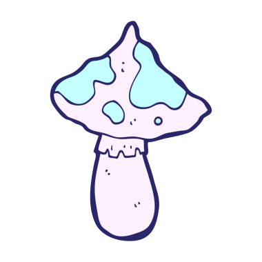 parlak neon renkli mantar taburesi