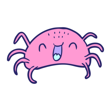 parlak neon renkli cadılar bayramı örümceği çizgi filmi