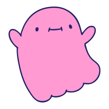 Mutlu bir cadılar bayramı hayaletinin parlak neon renkli karikatürü.