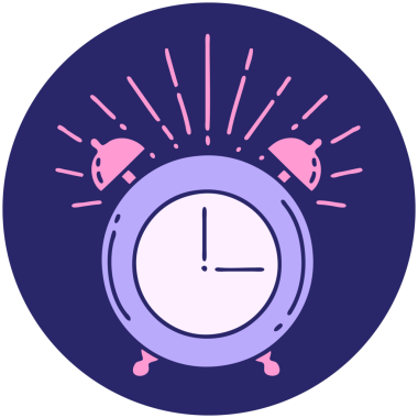 Parlak neon rengi çalar saat dövmesi simgesi