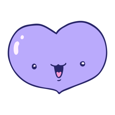 çizgi film kalp karakterini parlak neon renginde sever.