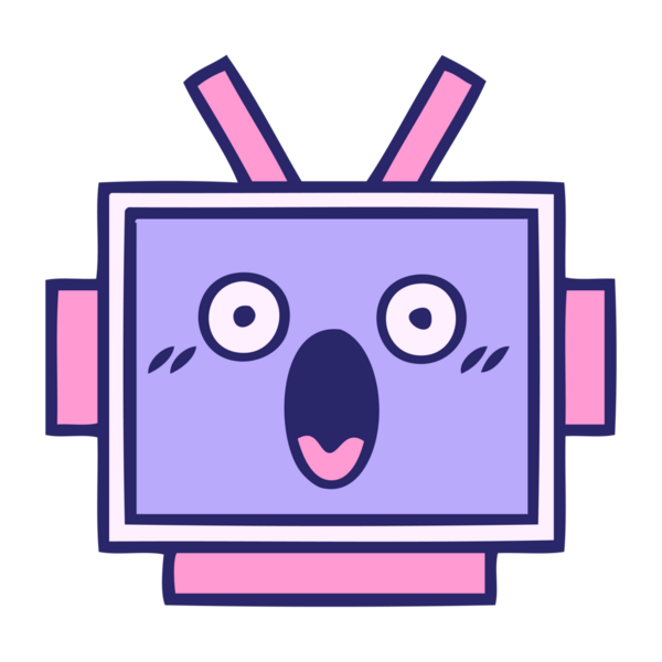 Parlak neon renkli bir robot kafası.