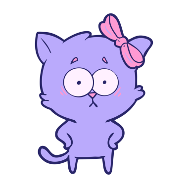 parlak neon renkli çizgi film kedisi