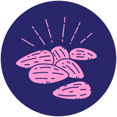 Parlak neon rengi badem dövmesi simgesi