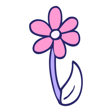 çizgi film karalama bahar çiçeği parlak neon rengi