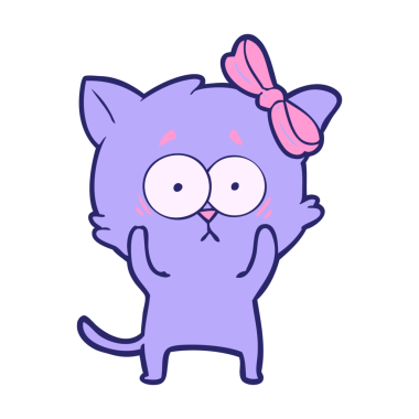 parlak neon renkli çizgi film kedisi