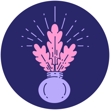 Parlak neon renkli bir dövme ev bitkisinin simgesi