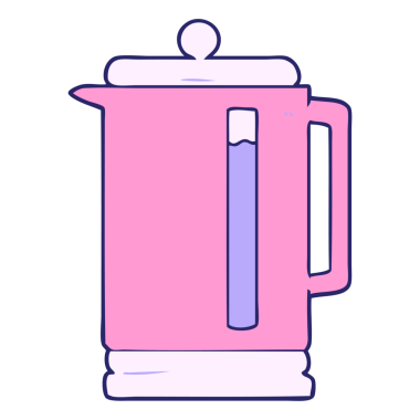 parlak neon rengi karikatür elektrikli çaydanlık