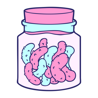 parlak neon renkli turşu turşusu turşusu.