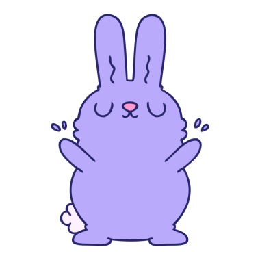 Parlak neon renkli el çizimi garip çizgi film tavşanı