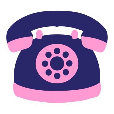 Parlak neon renkli eski tarz telefon