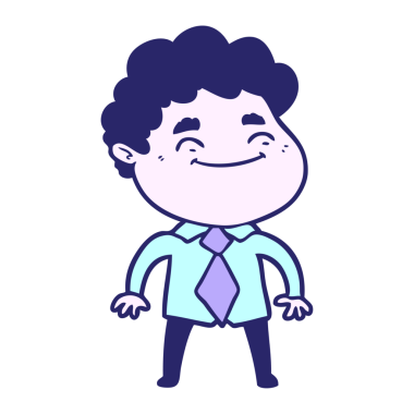 çizgi film dostu parlak neon renkli adam