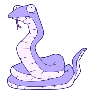 parlak neon renkli çizgi film yılanı