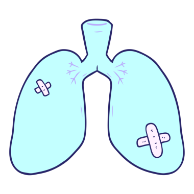 çizgi film parlak neon rengi akciğerleri onardı.