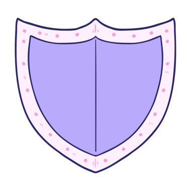 parlak neon renkli çizgi film kalkanı