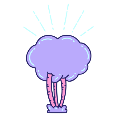 Parlak neon renkli geleneksel dövme ağacının çizimi