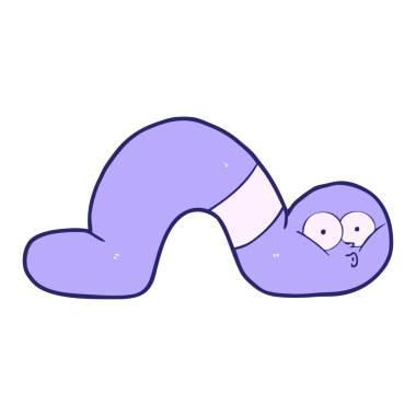 parlak neon renkli çizgi film solucanı