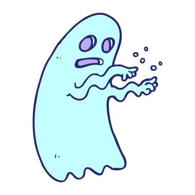 parlak neon renkli çizgi film hayaleti