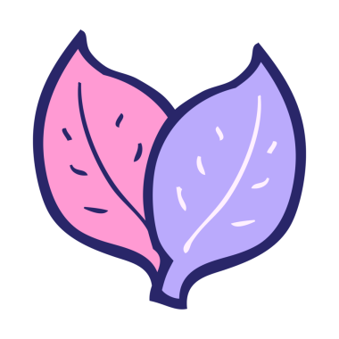 parlak neon renkli çizgi film yaprağı