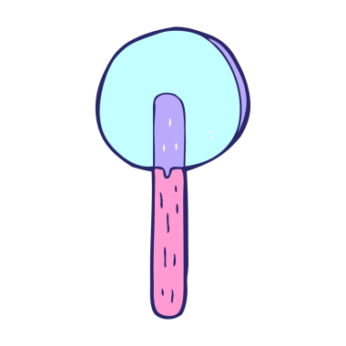 parlak neon renkli çizgi film lolipopu