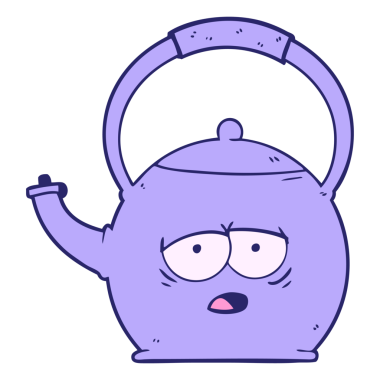 parlak neon rengi bir çaydanlık.