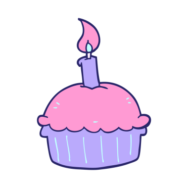 parlak neon renkli doğum günü pastası.