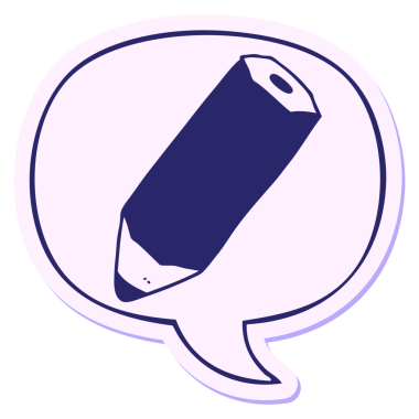 parlak neon renkli konuşma kabarcığı etiketli çizgi film kalemi