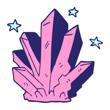 karikatür sihirli kristal parlak neon rengi