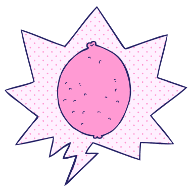 parlak neon rengi çizgi roman tarzında konuşma baloncuğu olan limon çizgi filmi