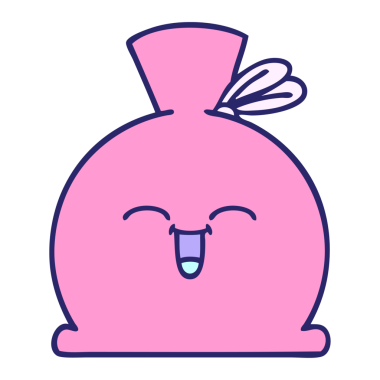 Parlak neon renkli bir çuval.