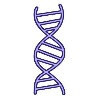 Parlak neon renkli bir DNA ipliği.
