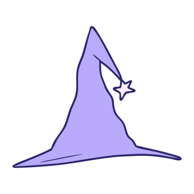 parlak neon renkli çizgi film cadı şapkası