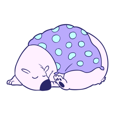 çizgi film kutup ayısı parlak neon renginde uyuyor.