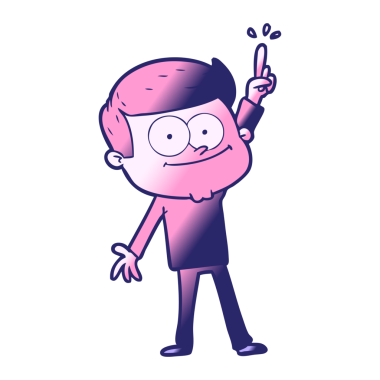 çizgi film gülümseyen parlak neon renkli adam