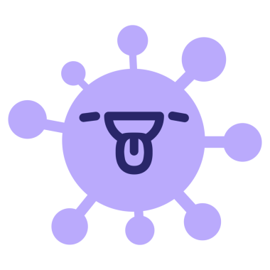 Parlak neon renginde tatmin olmuş virüs