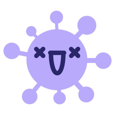 Parlak neon renkli mutlu ölü virüs