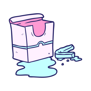 çizgi film boş patates kızartması kutusu parlak neon renkli.