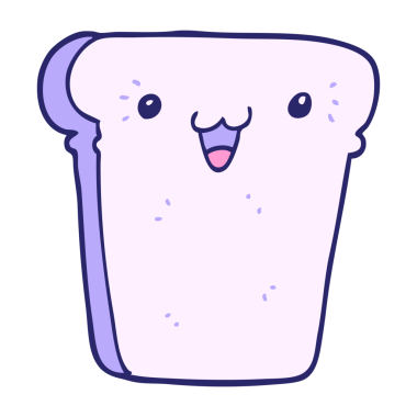 parlak neon renkli bir ekmek dilimi