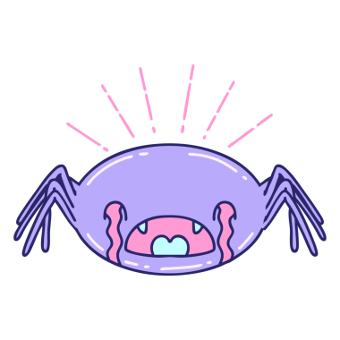 Parlak neon renkli ağlayan geleneksel bir örümceğin resmi