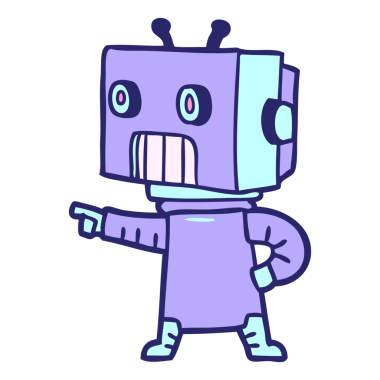 parlak neon renkli çizgi film robotu