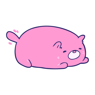 Parlak neon renkli şirin çizgi film kedisi.