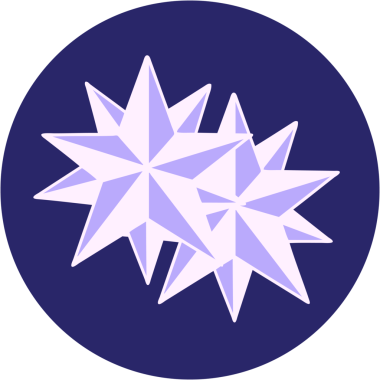 Parlak neon renkli yıldızların ikonik dövme biçimi