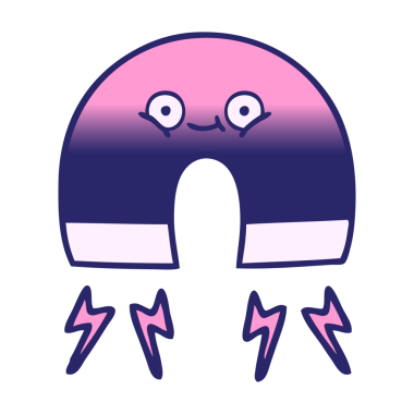 parlak neon renkli bir mıknatısın gradyan gölgelendirilmiş karikatürü