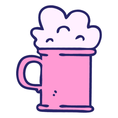 çizgi roman tarzı garip çizgi film birası parlak neon renkli tankard