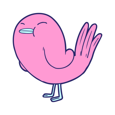 parlak neon renkli çizgi film kuşu