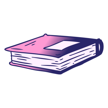 Parlak neon renkli kırmızı bir günlüğün el çizimi çizgi filmi karalaması