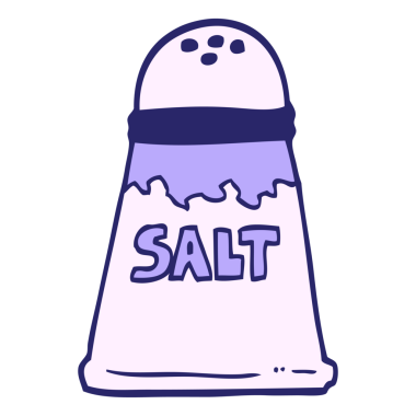 El çizimi çizgi film gibi parlak neon renkli tuzluk.